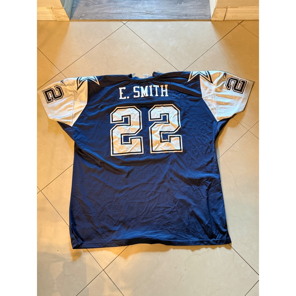Reebok NFL Dallas Cowboys Emmitt Smith 22 Jersey‎ Navy Blue Mens Size 60 Vintage